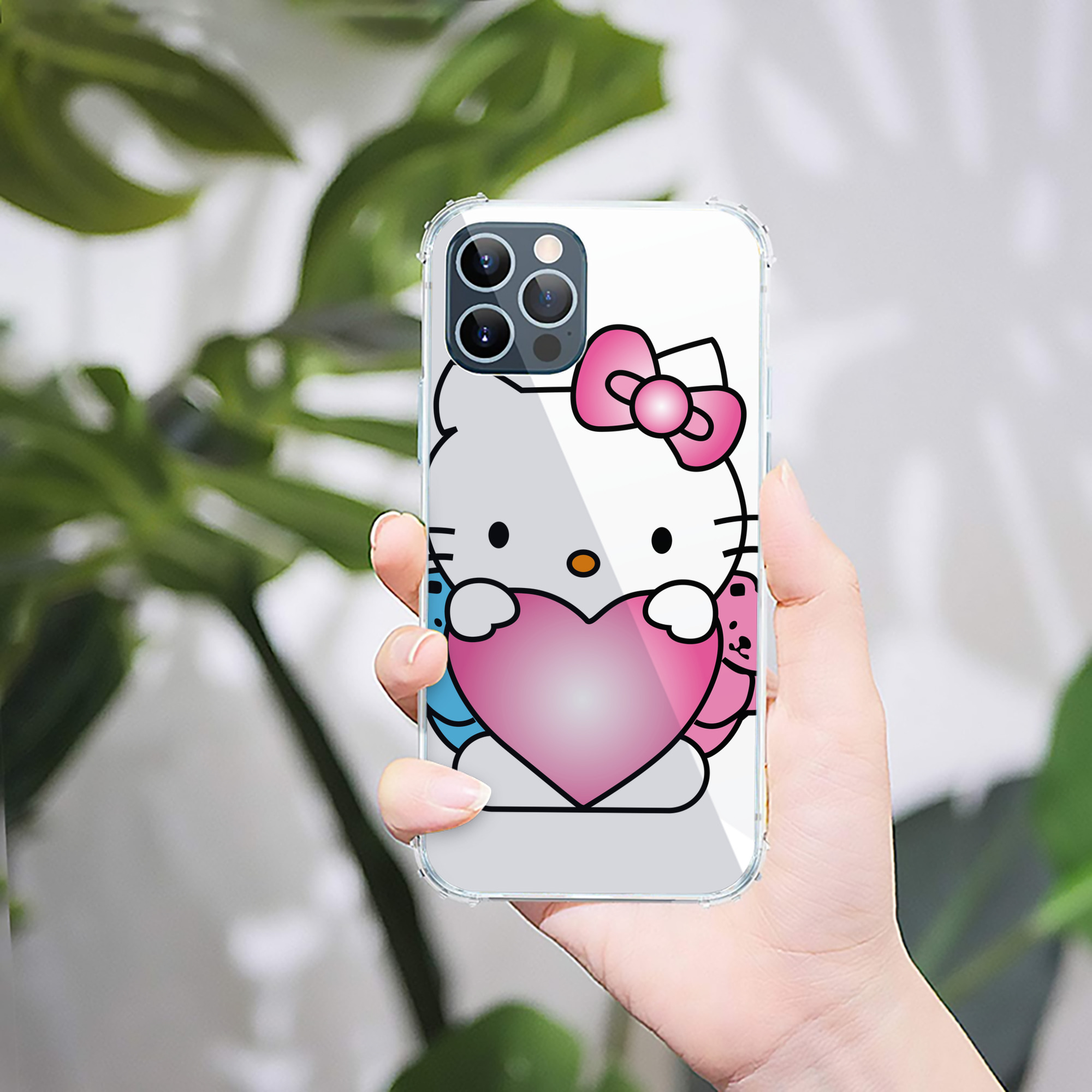（画像用） Hello Kitty ハローキティ 【iPhone 12シリーズ対応】透明スマホケース（クリアソフトケース）